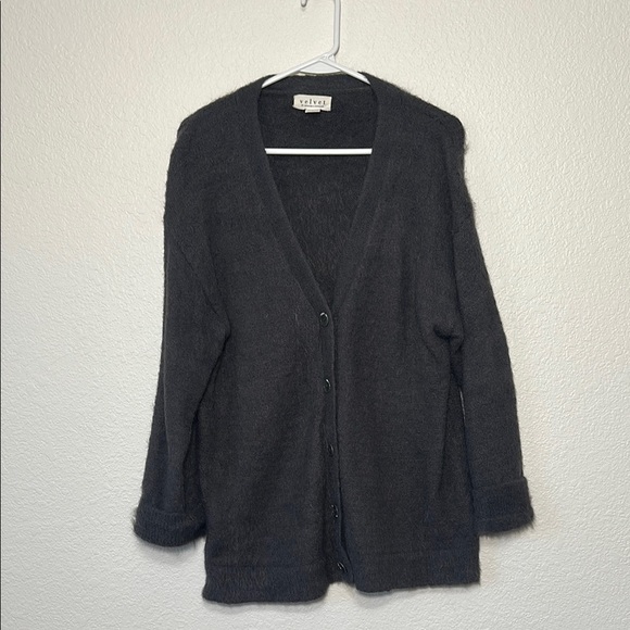 Velvet Cozy Grey Cardigan Sweater Small - Picture 1 of 7